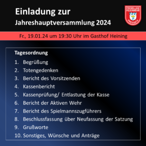 Read more about the article Ankündigung: Jahreshauptversammlung 2024